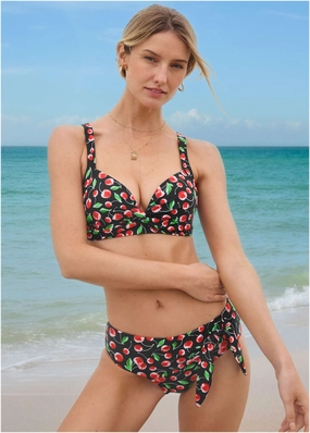 St Lucia Twist Front Top - Very Cherry