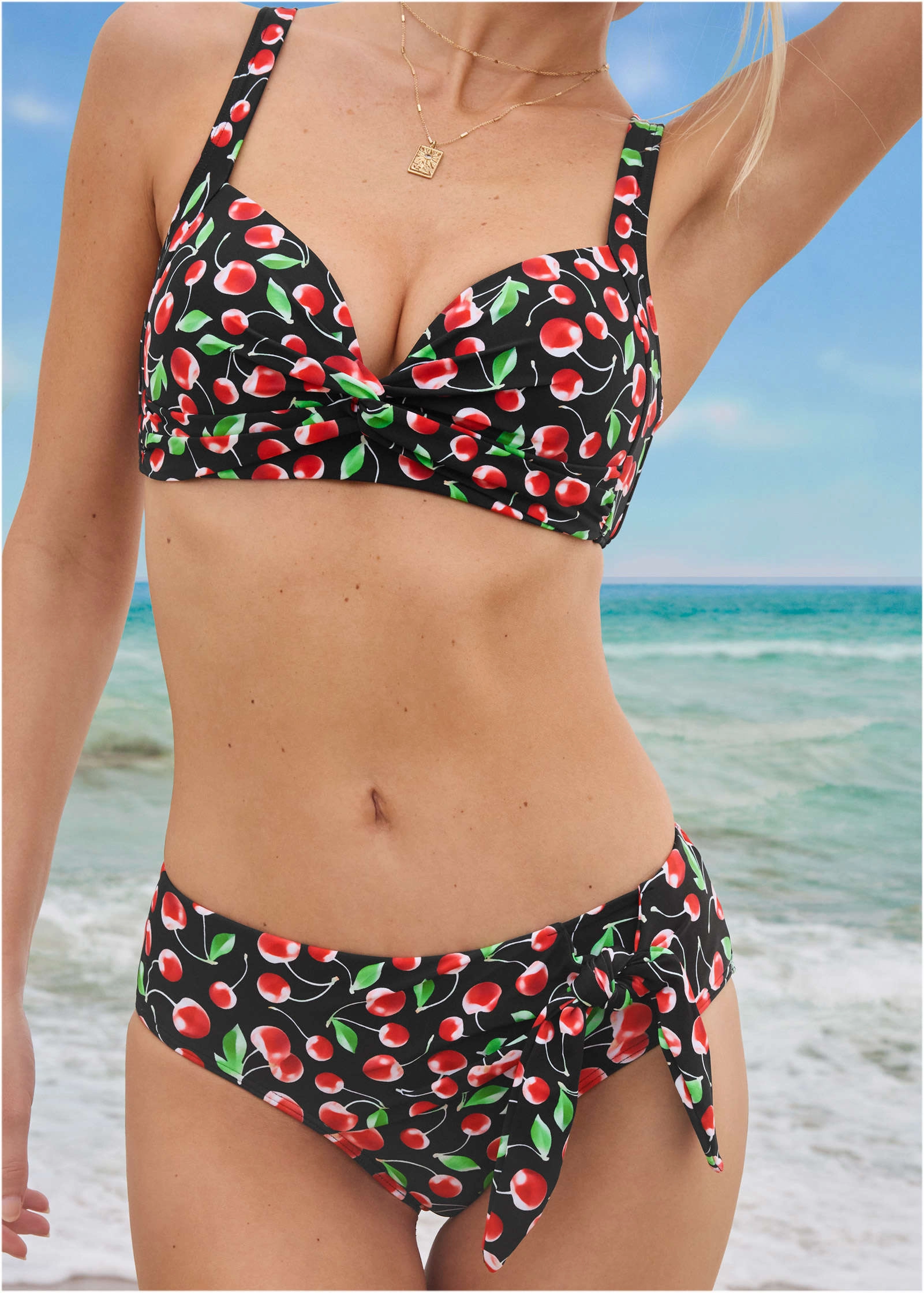St Lucia Twist Front Top - Very Cherry