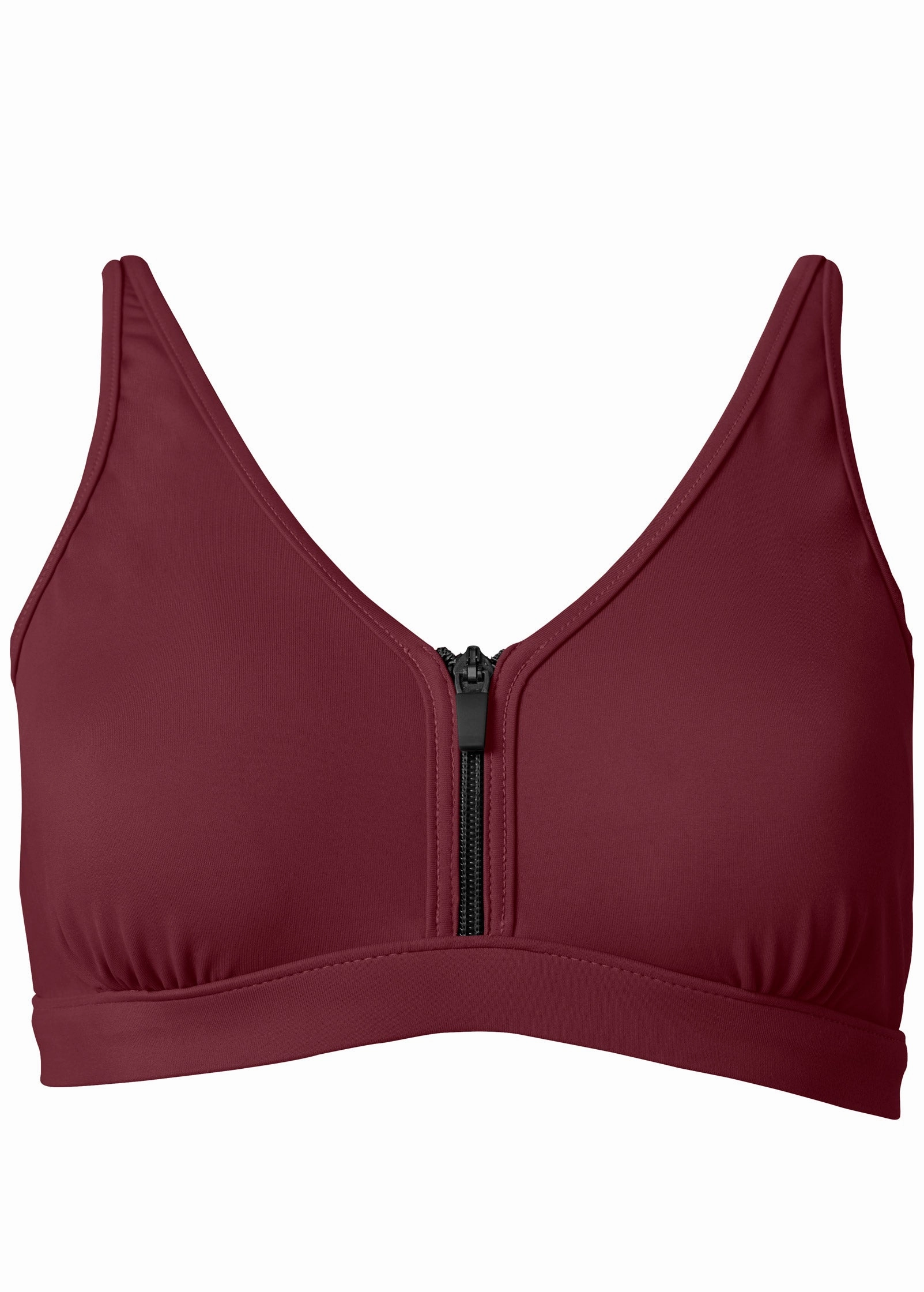 St Tropez Zip Up Top - Dark Mahogany