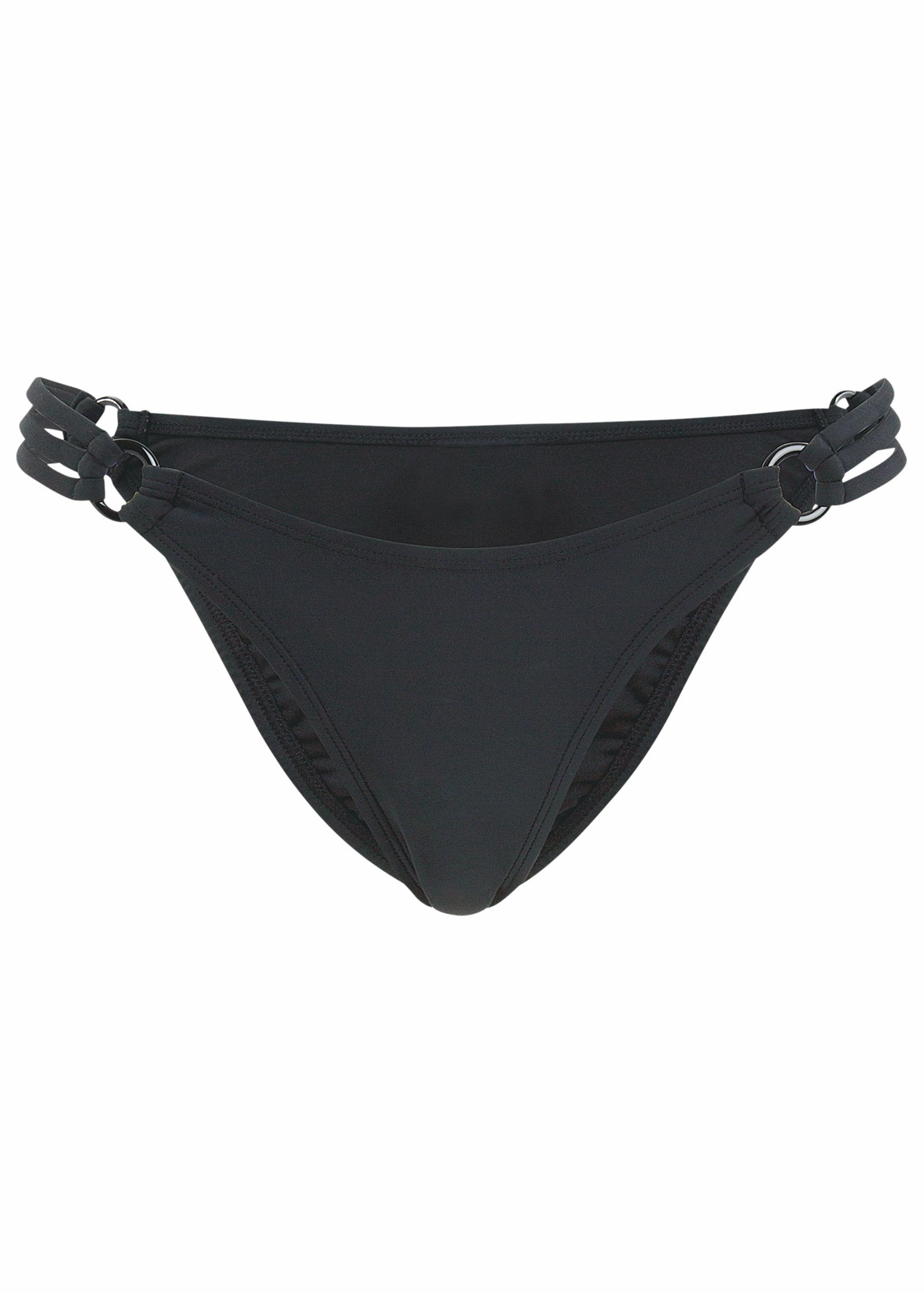 Strappy Bikini Bottom - Black Beauty