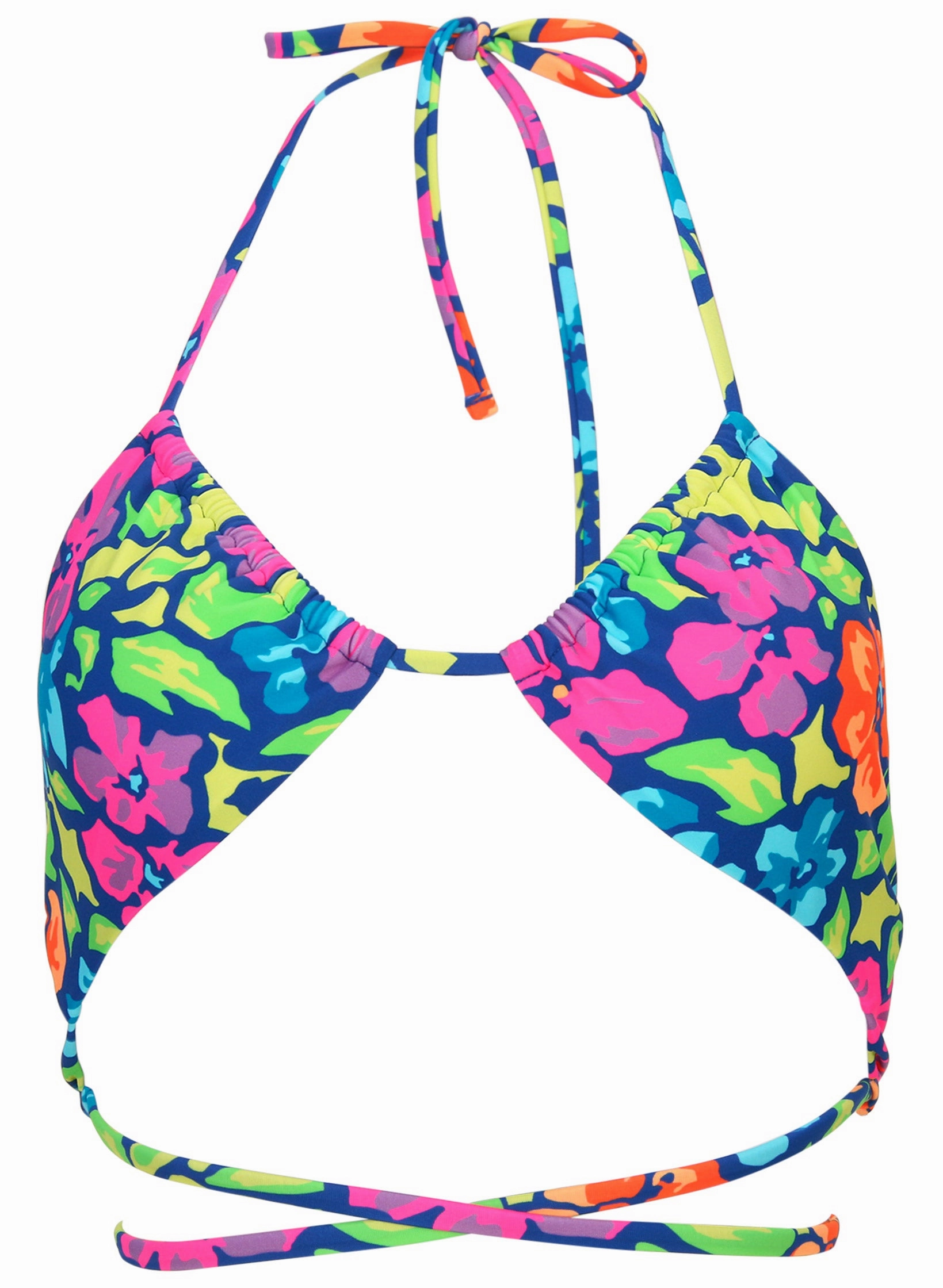 Strappy Ibiza Triangle Top - Flower Garden