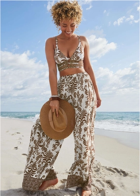 Strappy Longline Top - Mystic Paisley