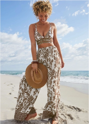 Strappy Longline Top - Mystic Paisley