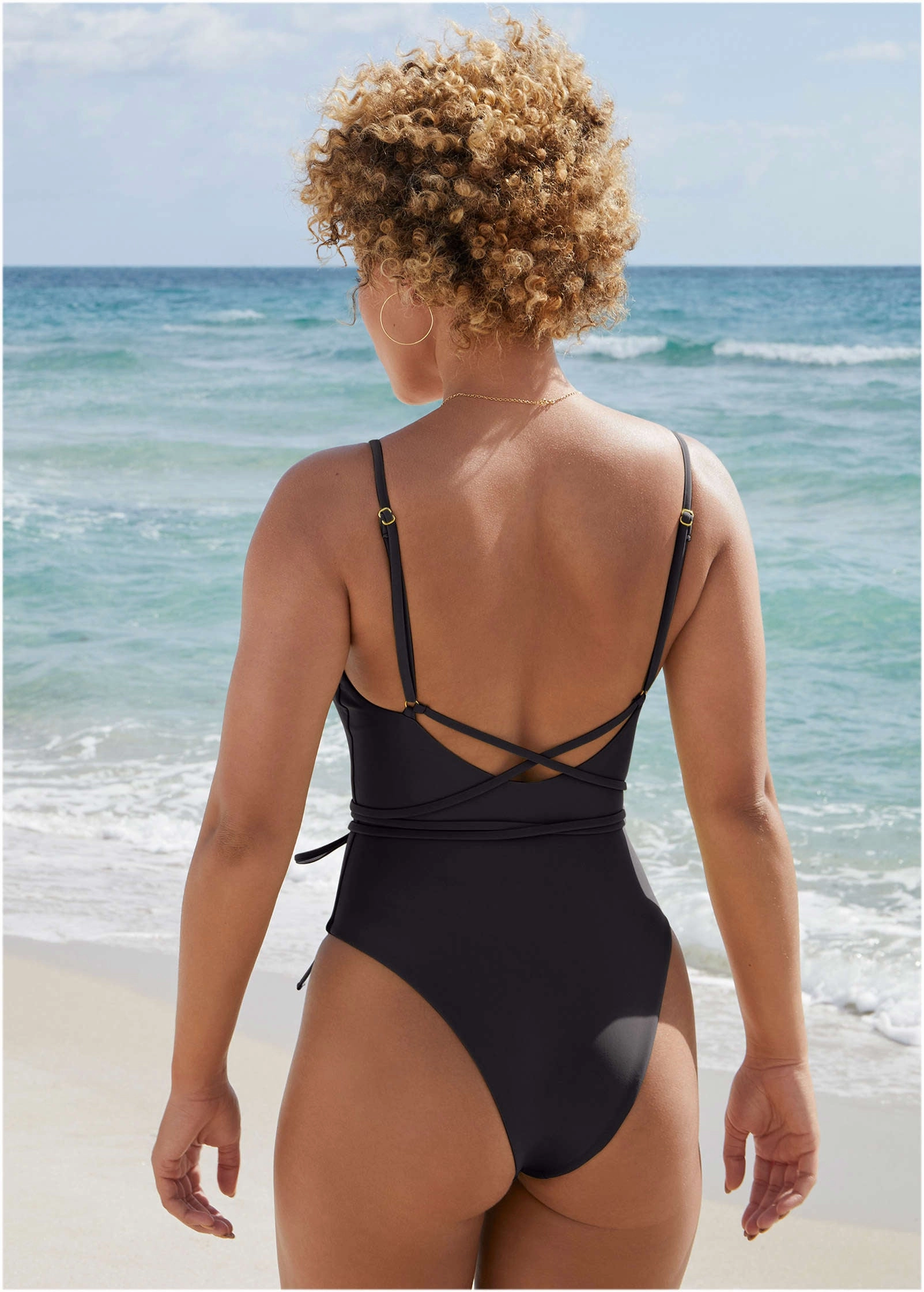 Strappy Tulum High Leg One-Piece - Black