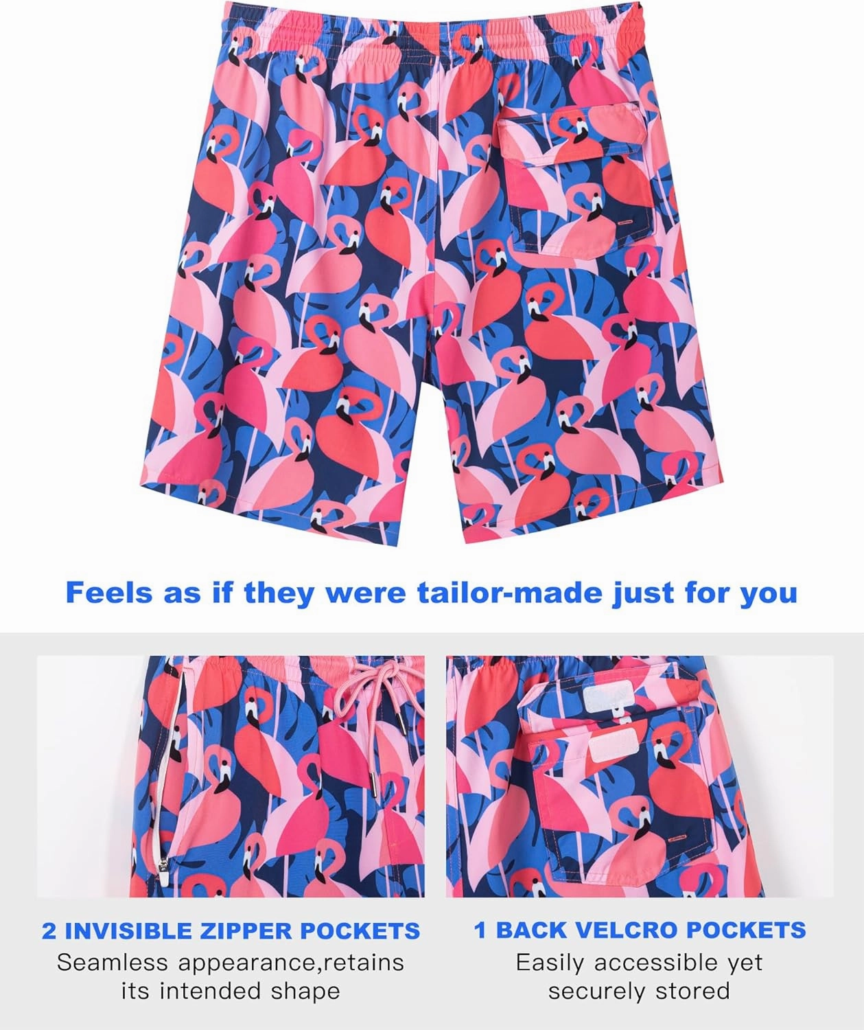 SURF CUZ 9" Mens Swim Trunks with Compression Liner Bathing Suits 2 in 1 Stretch Zipper Pockets Quick Dry