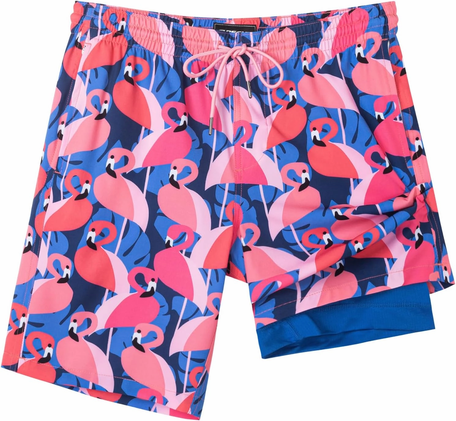 SURF CUZ 9" Mens Swim Trunks with Compression Liner Bathing Suits 2 in 1 Stretch Zipper Pockets Quick Dry