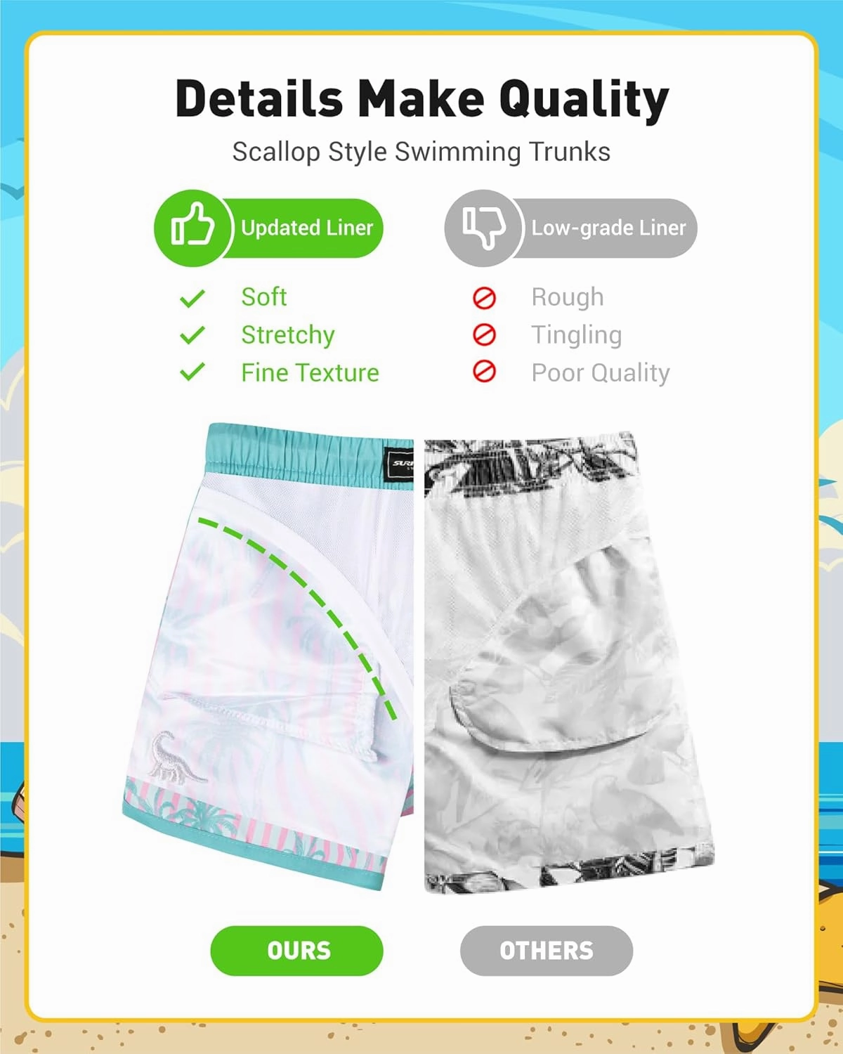 SURF CUZ Boys Swim Trunks Retro Toddler Boy Swimsuit Shorts Quick Dry Swimming Trunks Bathing Suit