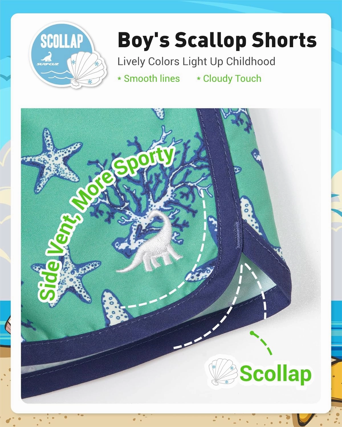 SURF CUZ Boys Swim Trunks Retro Toddler Boy Swimsuit Shorts Quick Dry Swimming Trunks Bathing Suit
