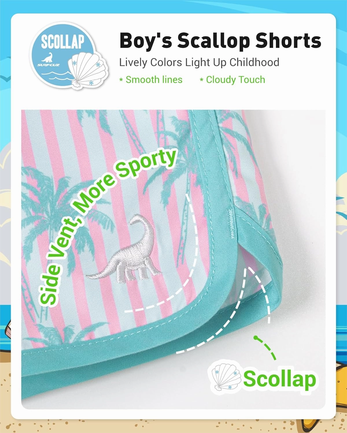 SURF CUZ Boys Swim Trunks Retro Toddler Boy Swimsuit Shorts Quick Dry Swimming Trunks Bathing Suit