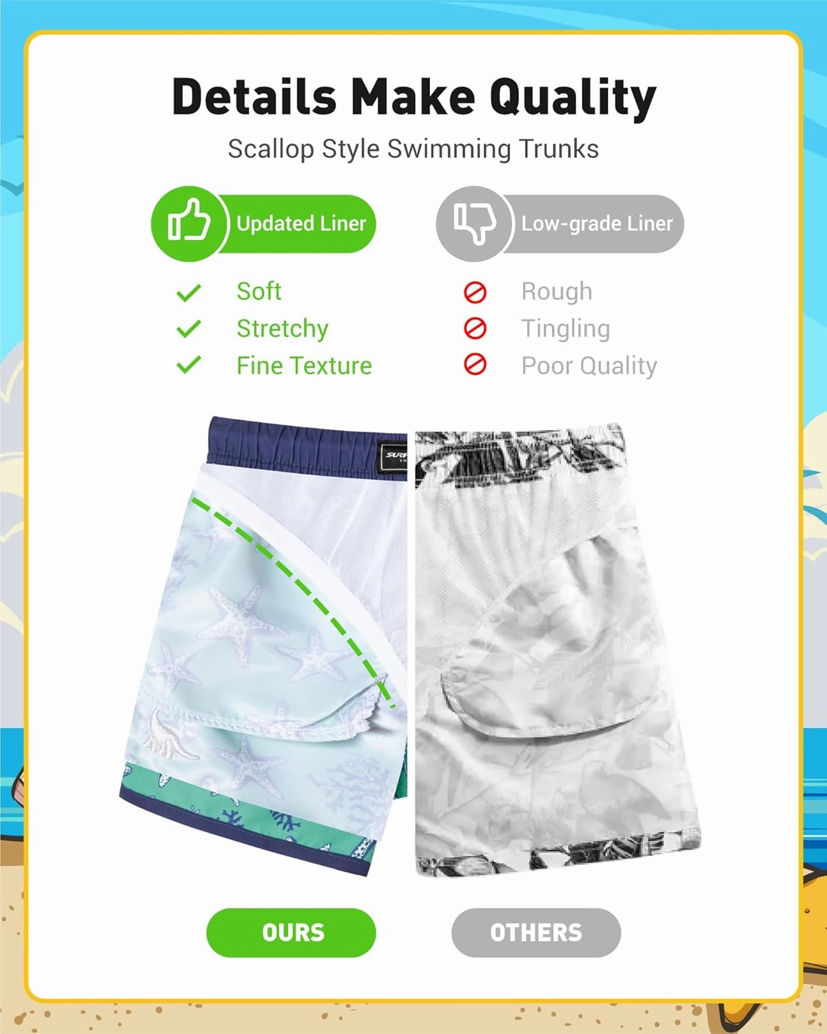 SURF CUZ Boys Swim Trunks Retro Toddler Boy Swimsuit Shorts Quick Dry Swimming Trunks Bathing Suit