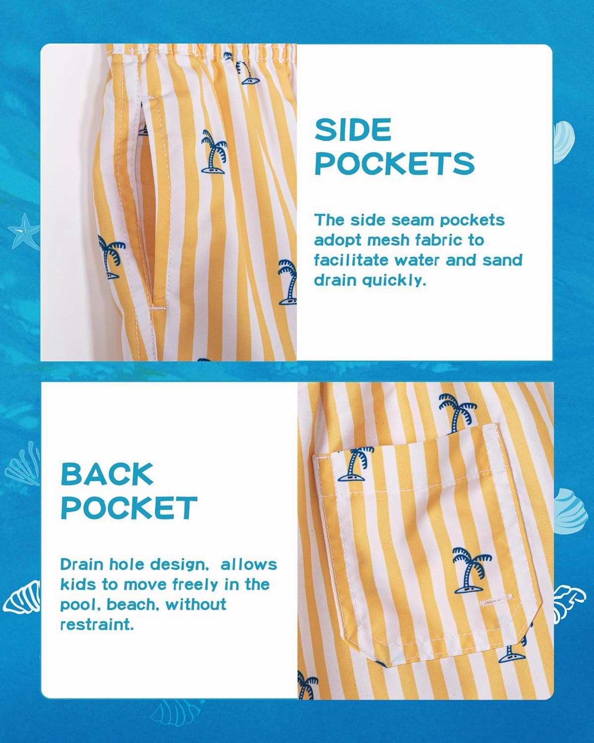SURF CUZ Boys Swim Trunks Toddler Swim Shorts UPF 50  Bathing Suit for Boy Swimsuit Quick Dry Mesh Beach Boardshorts Swimwear