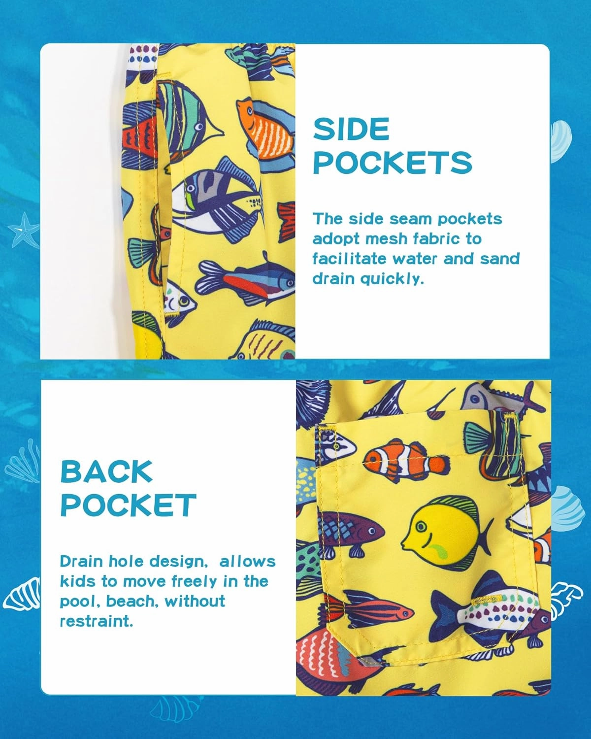 SURF CUZ Boys Swim Trunks Toddler Swim Shorts UPF 50  Bathing Suit for Boy Swimsuit Quick Dry Mesh Beach Boardshorts Swimwear