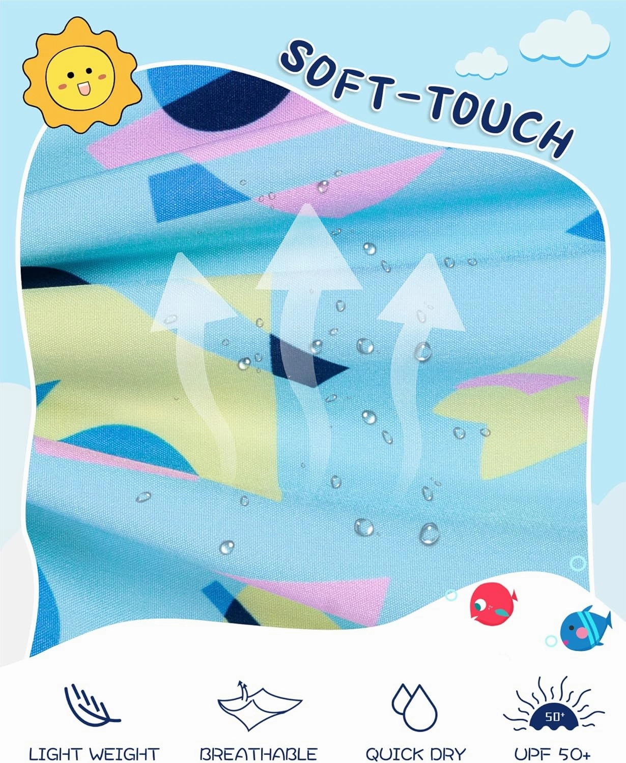 SURF CUZ Boys Swim Trunks with Boxer Brief Liner Toddler Boy Stretch Swimsuit Shorts Quick Dry Swimming Trunks Bathing Suit