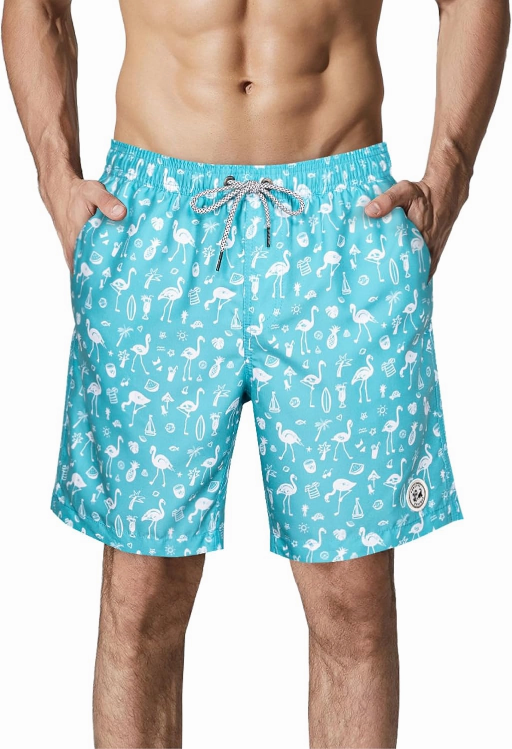 SURF CUZ Mens Swim Trunks 7" Swimming Trunks with Mesh Liner Quick Dry Swim Shorts for Men Swimwear Bathing Suits Pockets