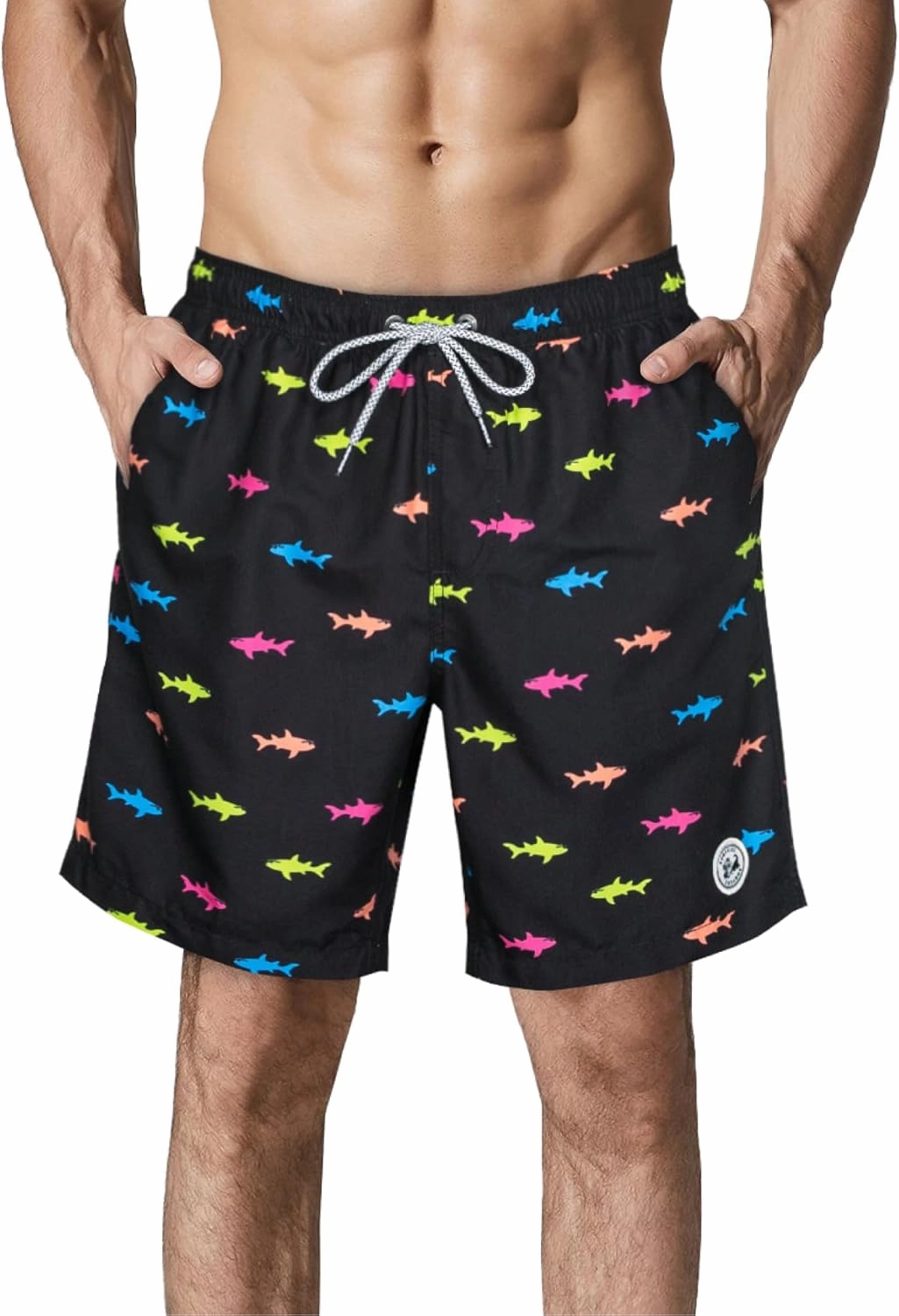 SURF CUZ Mens Swim Trunks 7" Swimming Trunks with Mesh Liner Quick Dry Swim Shorts for Men Swimwear Bathing Suits Pockets