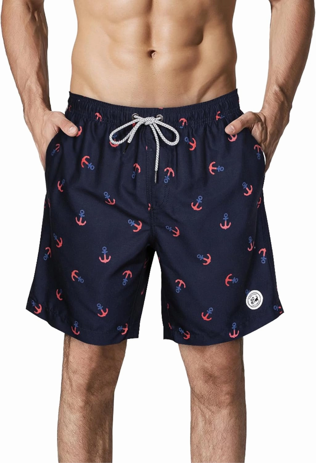 SURF CUZ Mens Swim Trunks 7" Swimming Trunks with Mesh Liner Quick Dry Swim Shorts for Men Swimwear Bathing Suits Pockets