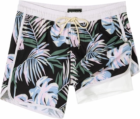 SURF CUZ Mens Swim Trunks with Compression Liner 5" Swimming Trunks 5 Inch Retro Swim Shorts with Zipper Pockets