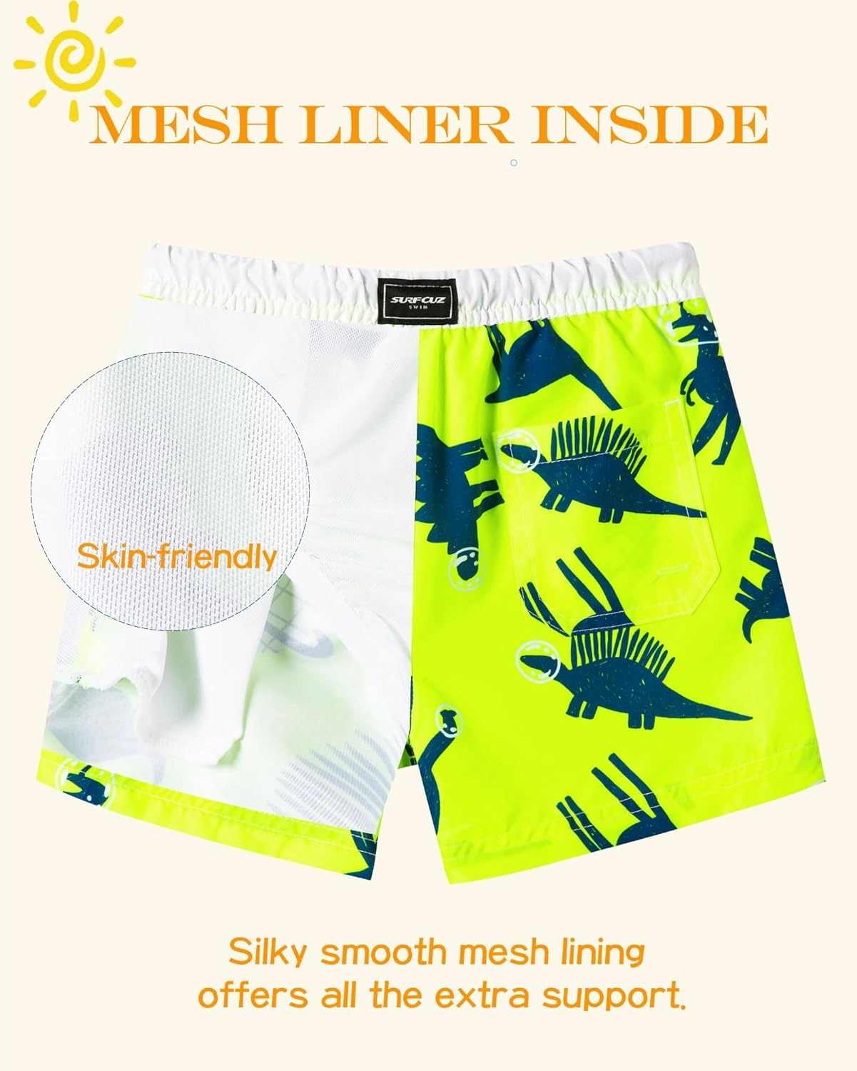 SURF CUZ Surfcuz Little Boys Swim Trunks UPF 50  Toddler Beach Shorts Swimsuit Kids Quick Dry Swimwear
