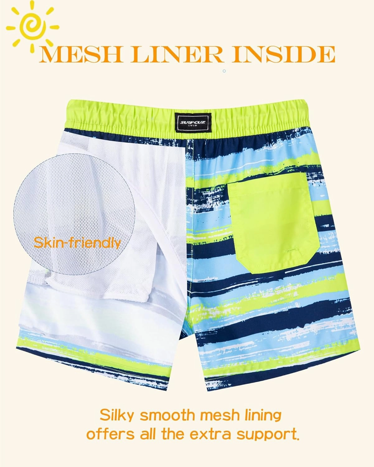 SURF CUZ Surfcuz Little Boys Swim Trunks UPF 50  Toddler Beach Shorts Swimsuit Kids Quick Dry Swimwear