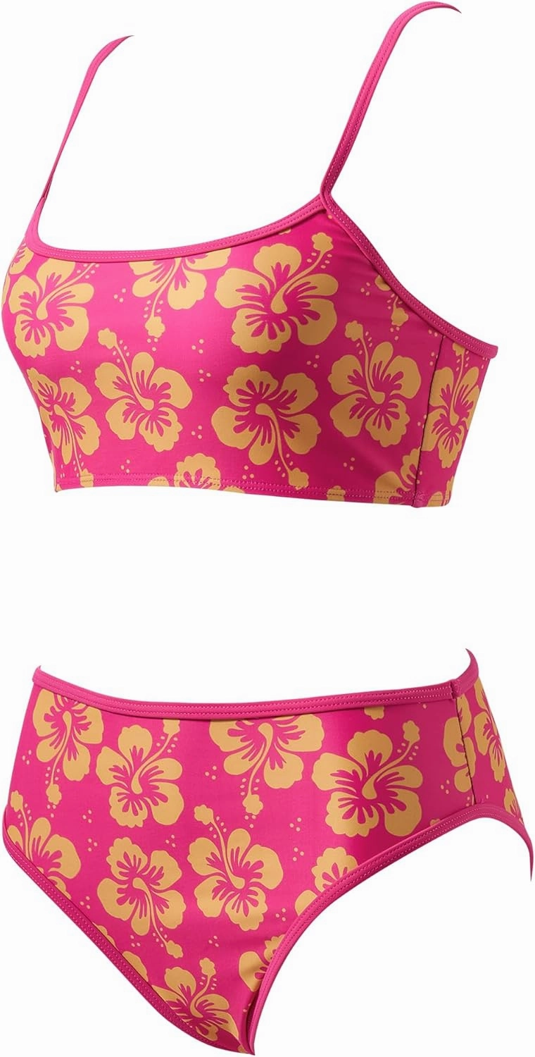 SUUKSESS Women High Waisted 2 Piece Bikini Set Cheeky High Cut Bandeau Swimsuit