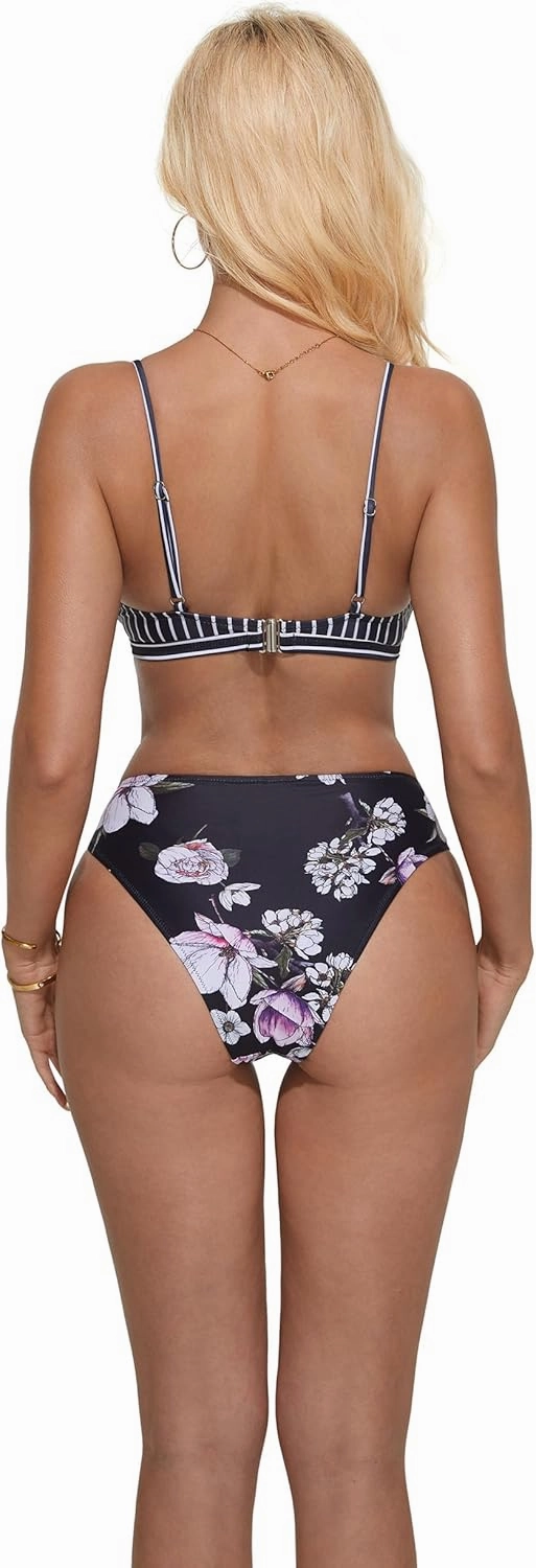 SUUKSESS Women High Waisted String Bikini Sets Sexy Two Piece Cutout Swimsuits