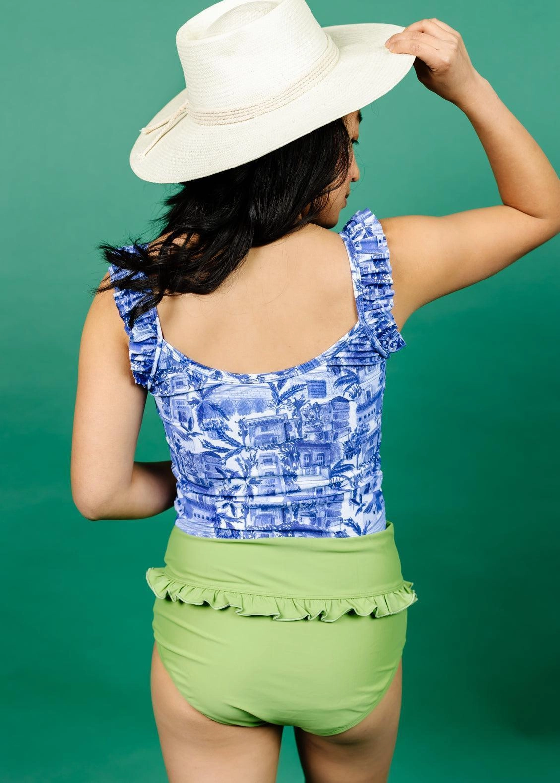 Sweet Pea Green | Mid-Ruffle Bottoms