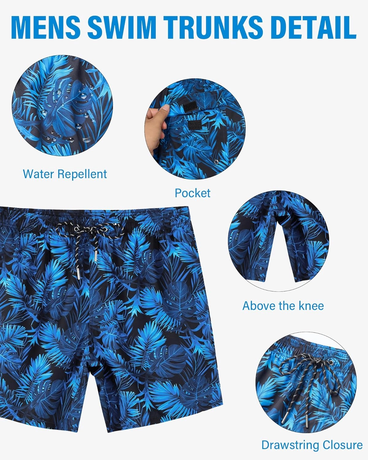 Swim Trunks Mens 7 Inch Bathing Suit with Mesh Liner Men's Stretch Swimwear Quick Dry Swimsuit Beach Shorts