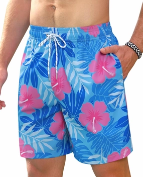 Swim Trunks Mens 7 Inch Bathing Suit with Mesh Liner Men's Stretch Swimwear Quick Dry Swimsuit Beach Shorts
