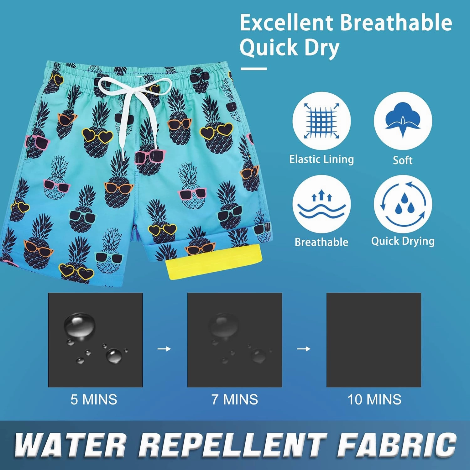 swimsobo Boys Swim Trunks for 5-16 Years Compression Liner Swimsuit Shorts Swimwear Boxer Bathing Suit