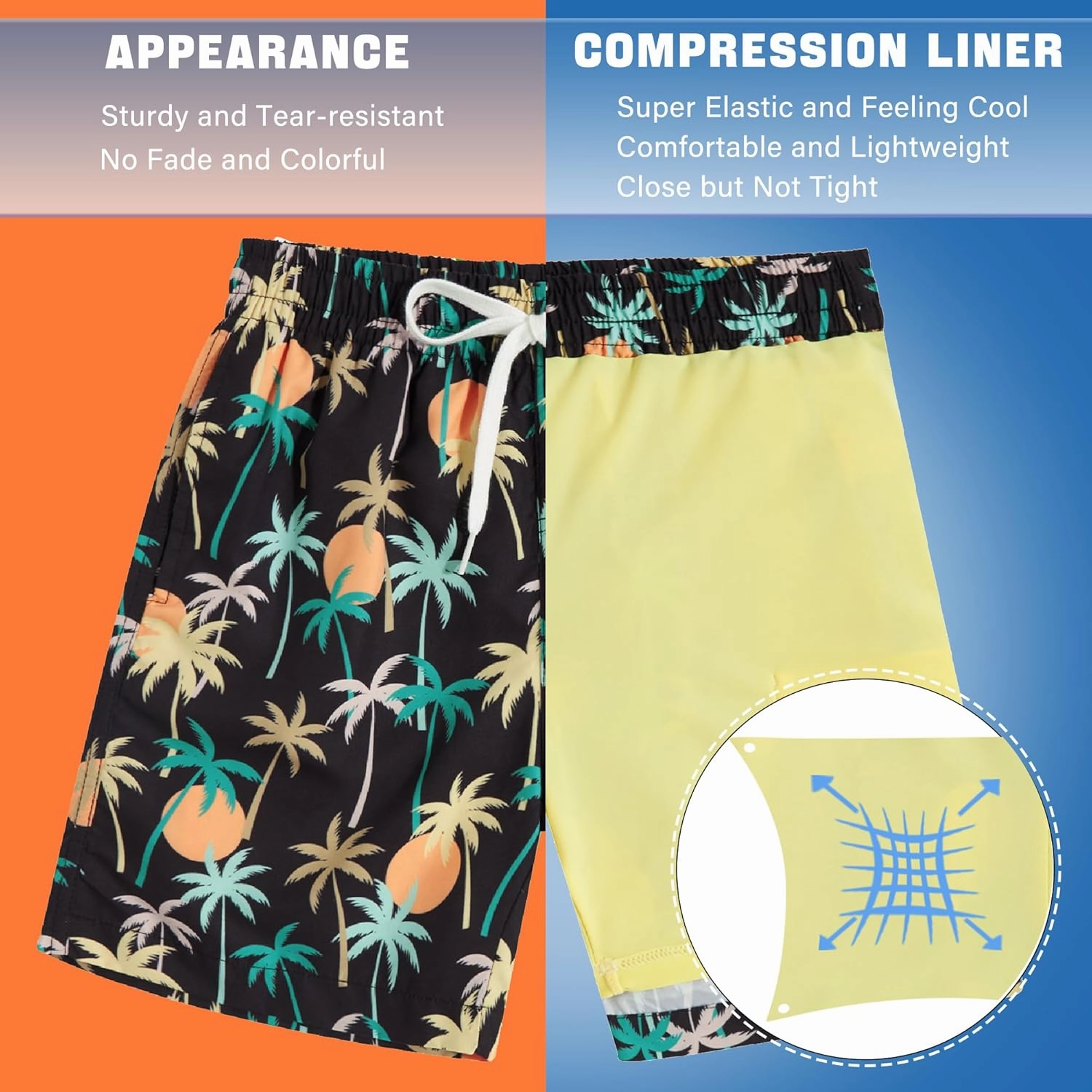 swimsobo Boys Swim Trunks for 5-16 Years Compression Liner Swimsuit Shorts Swimwear Boxer Bathing Suit