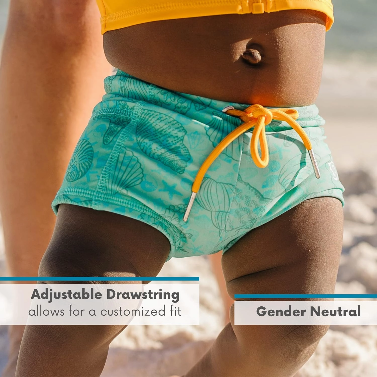 SwimZip Shorties - UPF 50  Swim Shorts - Baby, Toddler, and Kids - Boys' or Girls