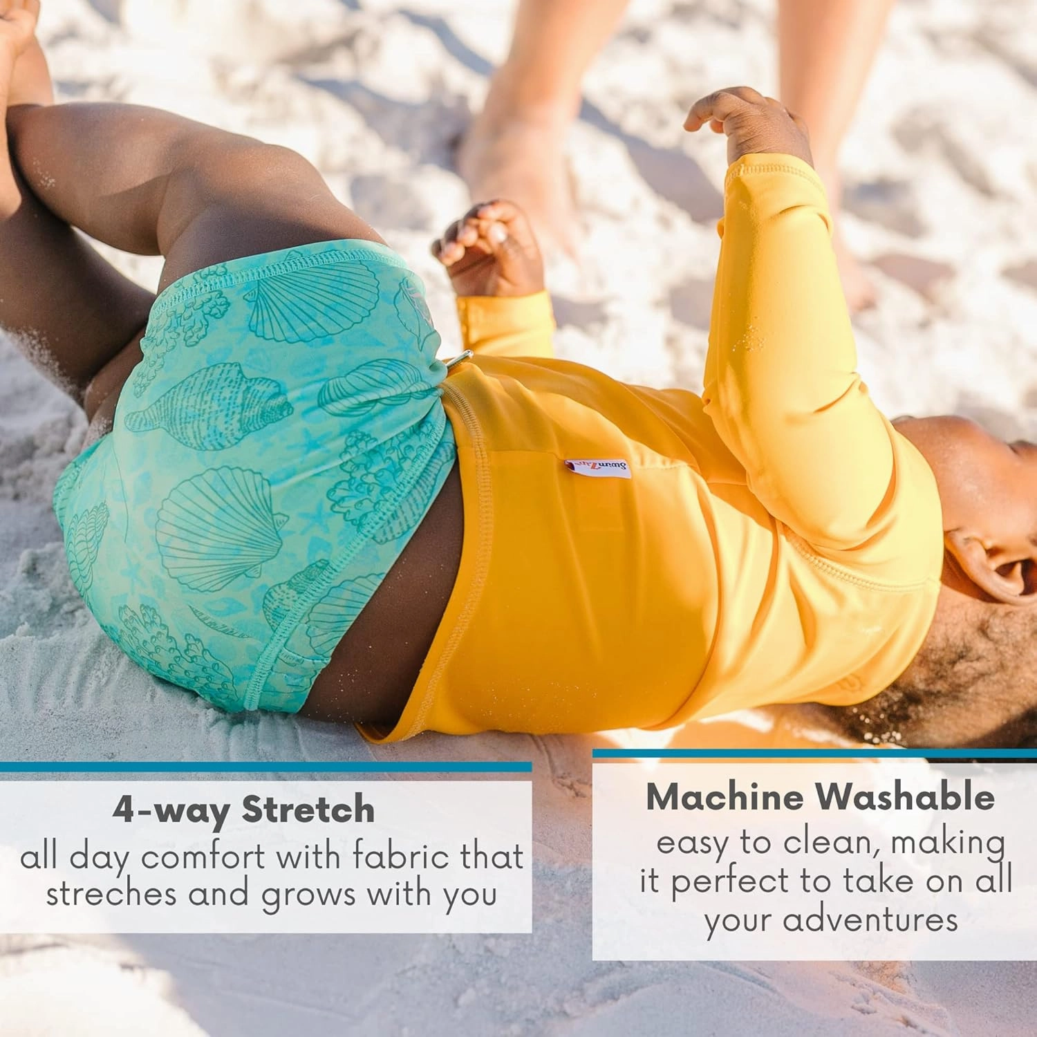 SwimZip Shorties - UPF 50  Swim Shorts - Baby, Toddler, and Kids - Boys' or Girls