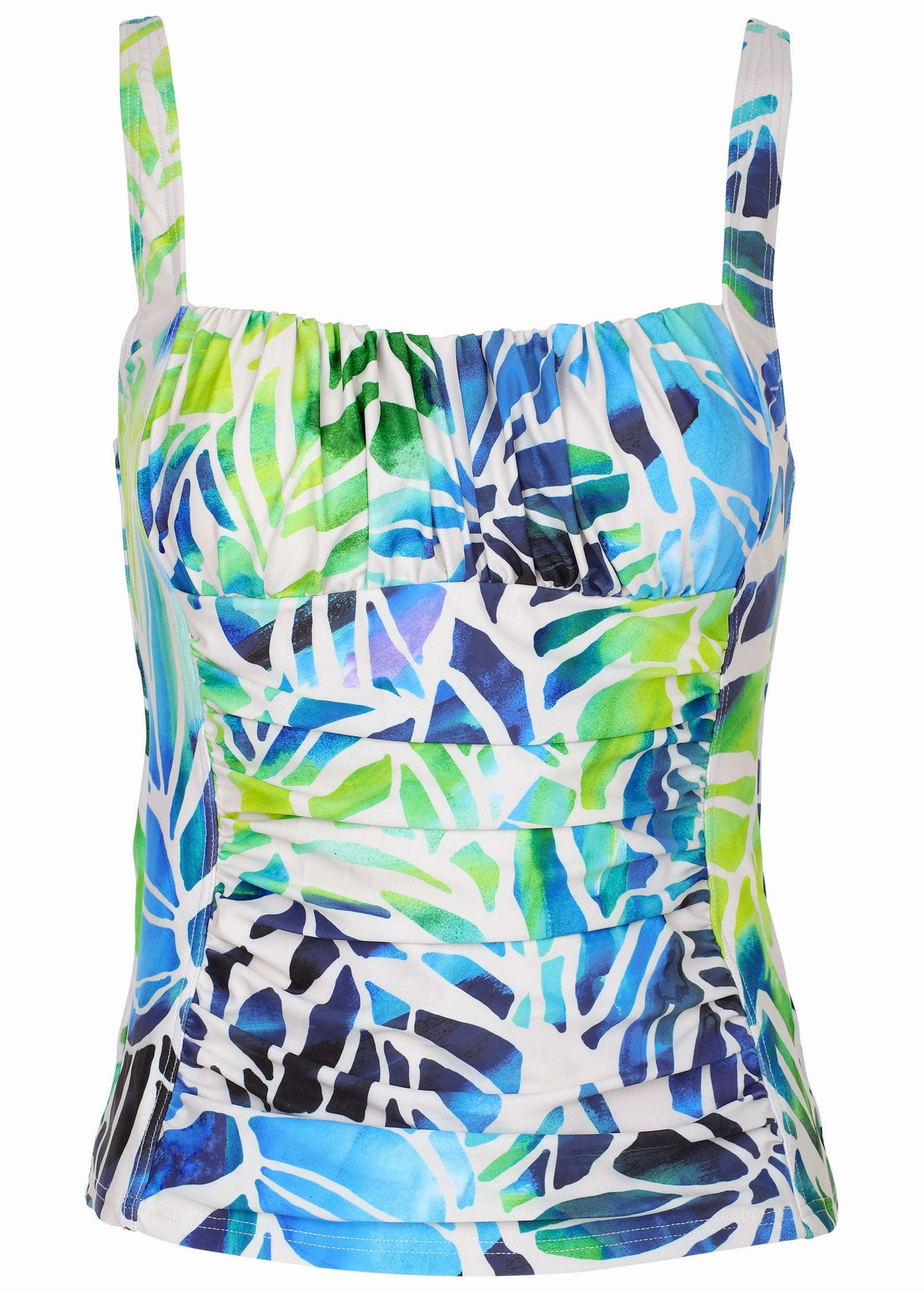 Sydney Ruched Tankini - Ombre Block Leaves
