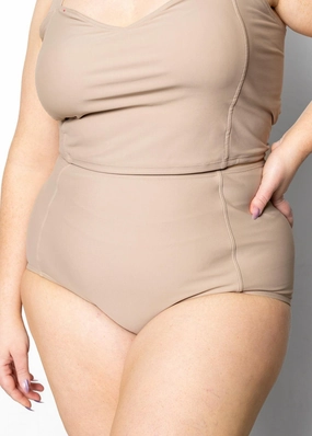 Taupe | Extended High-Waisted Bottoms