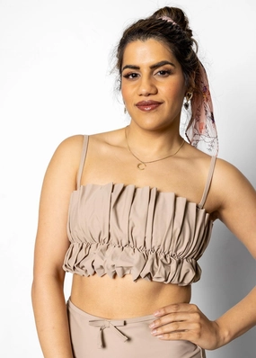 Taupe | Oversized Ruffle Top