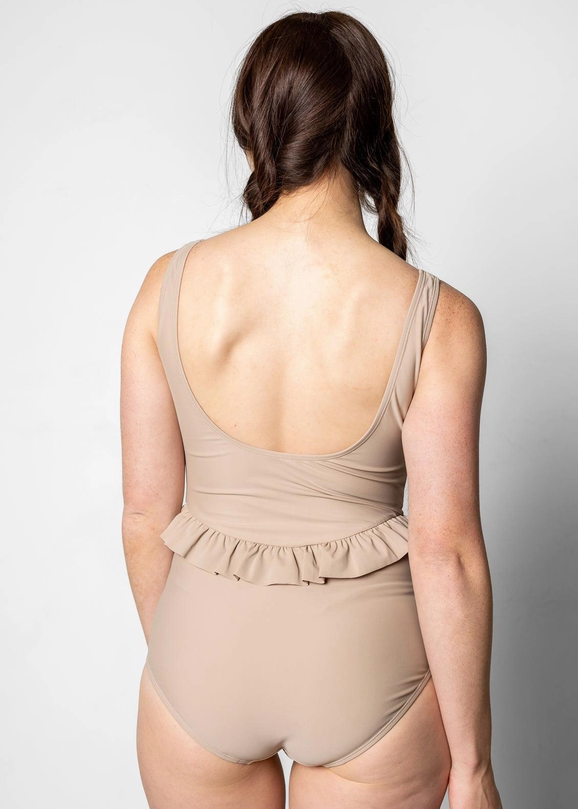 Taupe | Skirted One-Piece