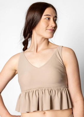 Taupe | V-Neck Top