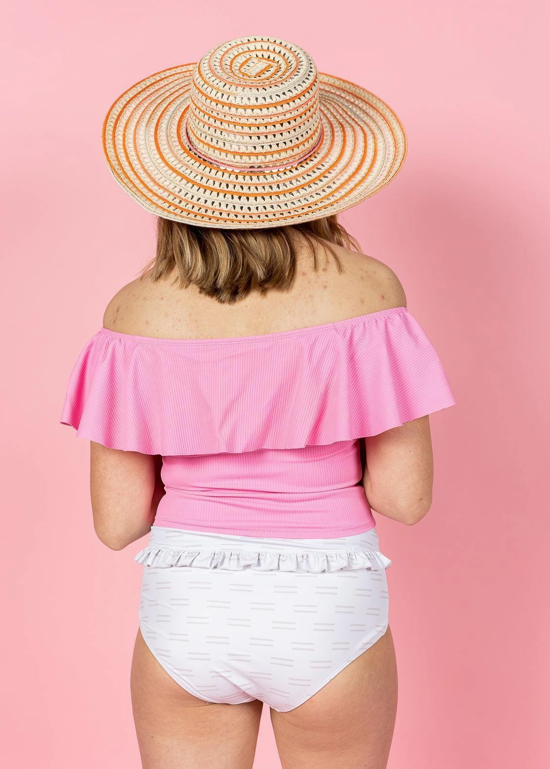 Taupe Dashes | Mid-Ruffle Bottoms