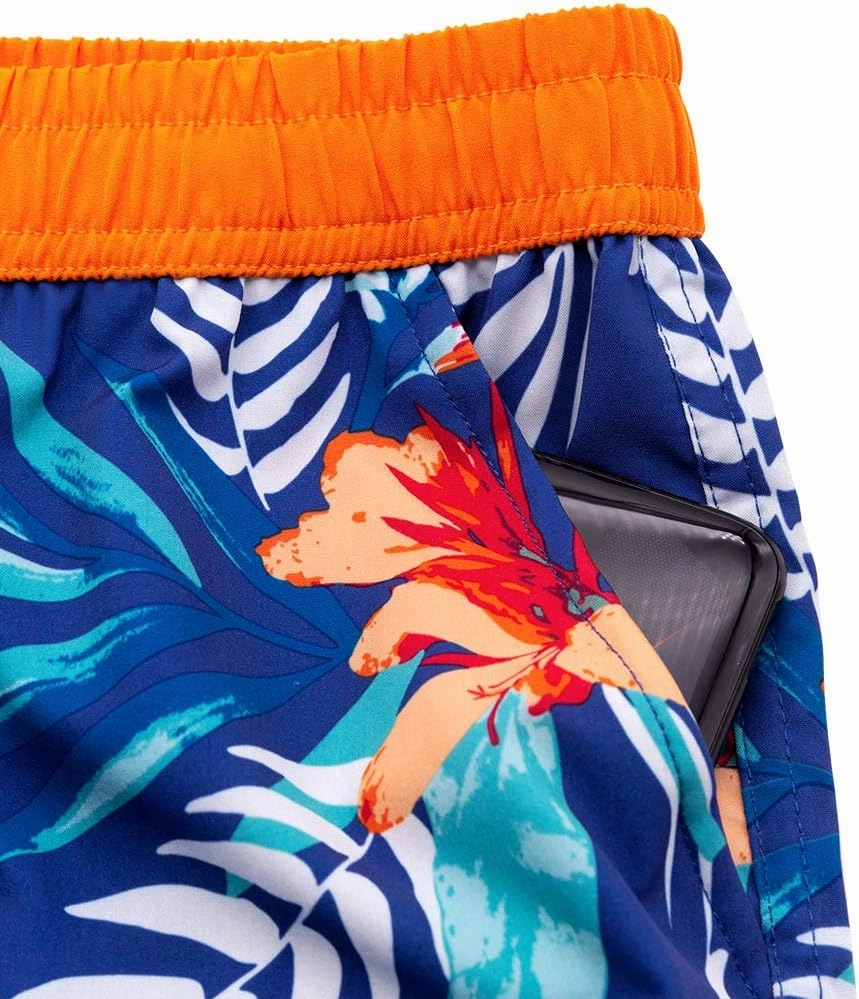 techcity Boys Teens Swim Trunks, Quick Dry Surfing Beach Sports Running Swim Shorts with Drawstring 6T to 18/20