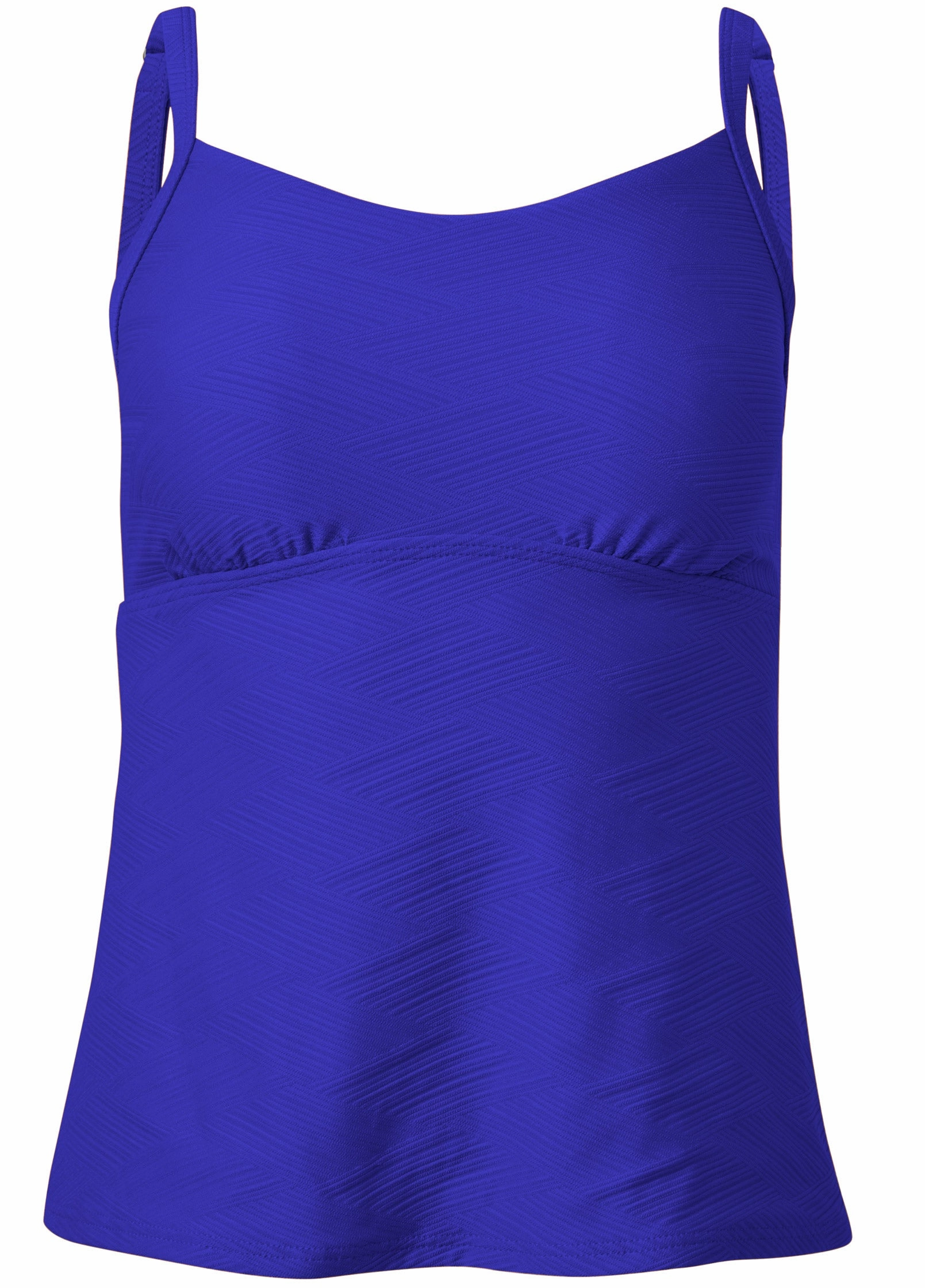 Texture Scoop Neck Tankini Top - Textured Cobalt Blue