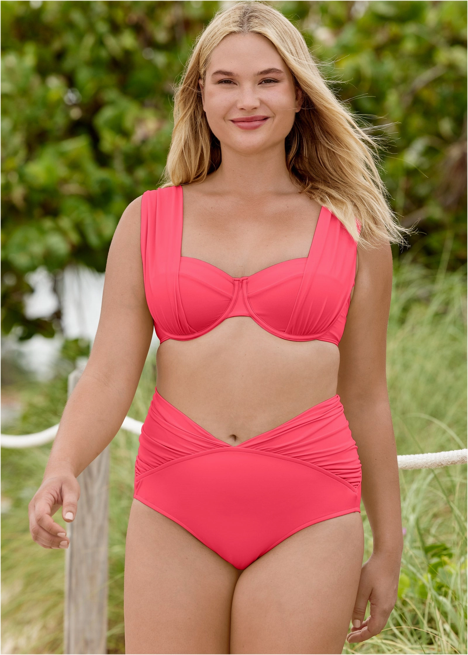 The Uplift Marilyn Top - Sunset Pink