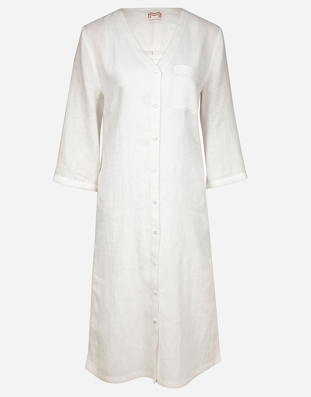The White Collection Midi Beach Shirt - Natural White