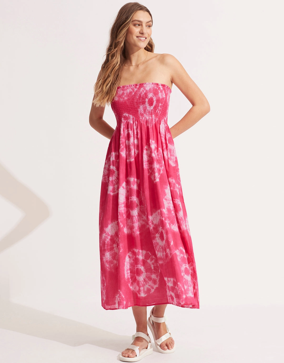Tie Dye Skirt Dress - Rose Pink