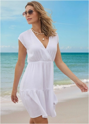 Tiered Cover-Up Dress - White