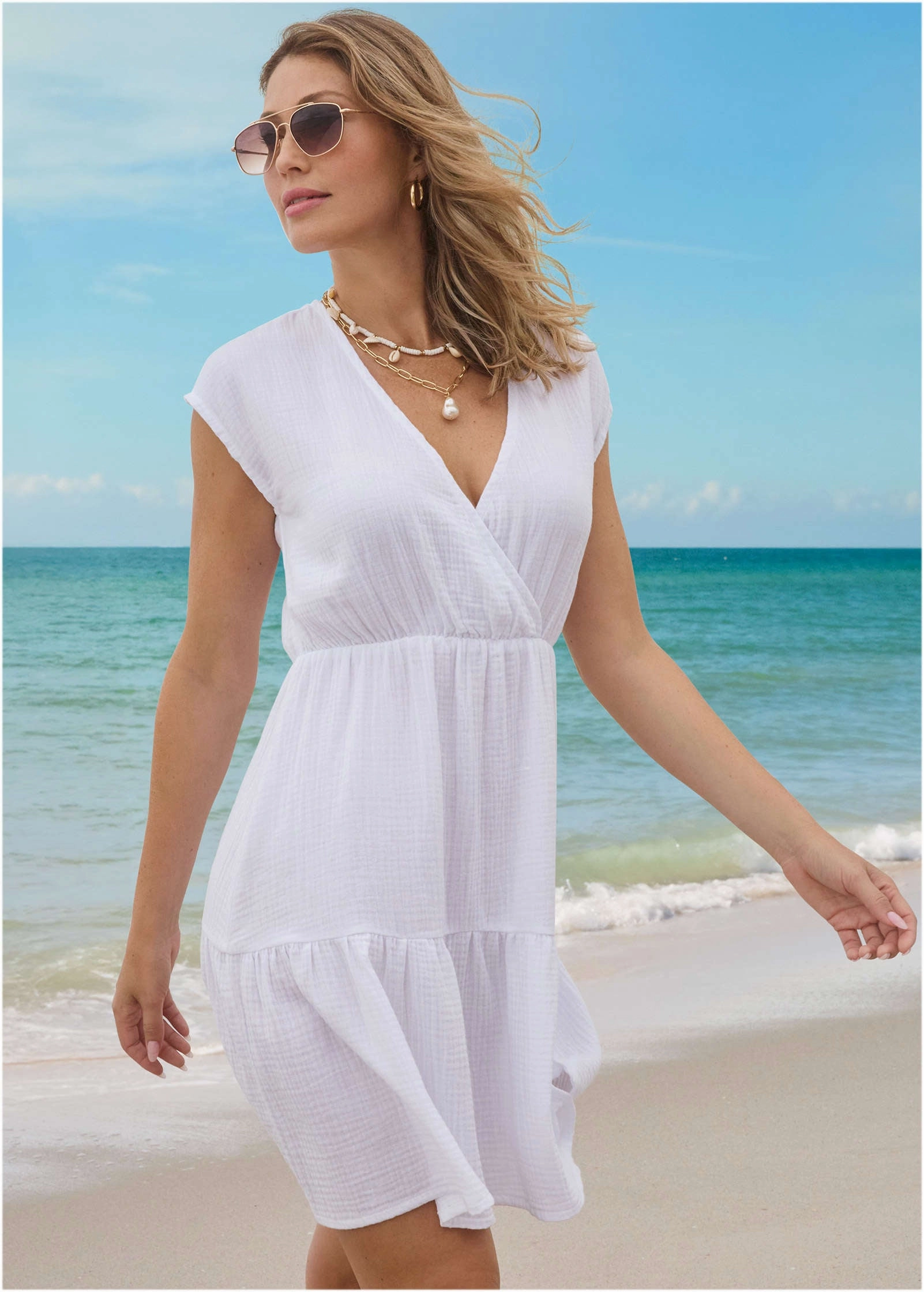 Tiered Cover-Up Dress - White