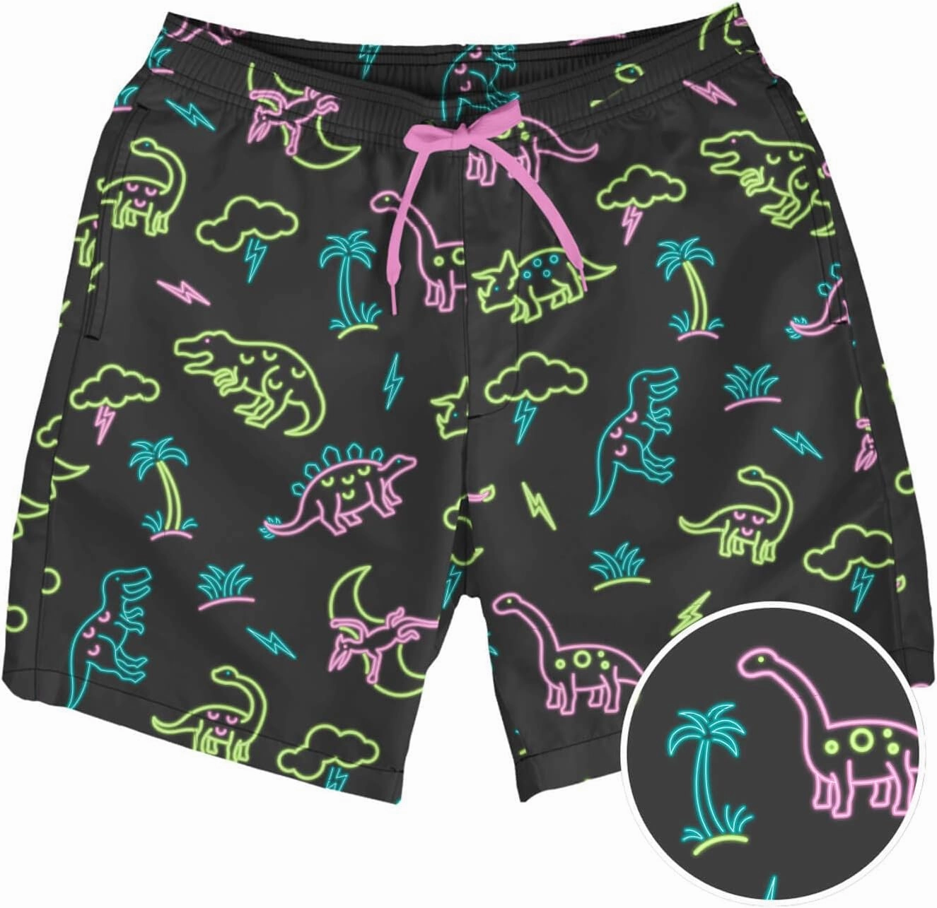 Tipsy Elves Men's Stretch Swim Trunks 7 Inch Inseam 4-Way Stretch with Mesh Liner - Quick-Dry Funny Swimwear Bathing Suit