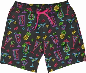 Tipsy Elves Men's Stretch Swim Trunks 7 Inch Inseam 4-Way Stretch with Mesh Liner - Quick-Dry Funny Swimwear Bathing Suit