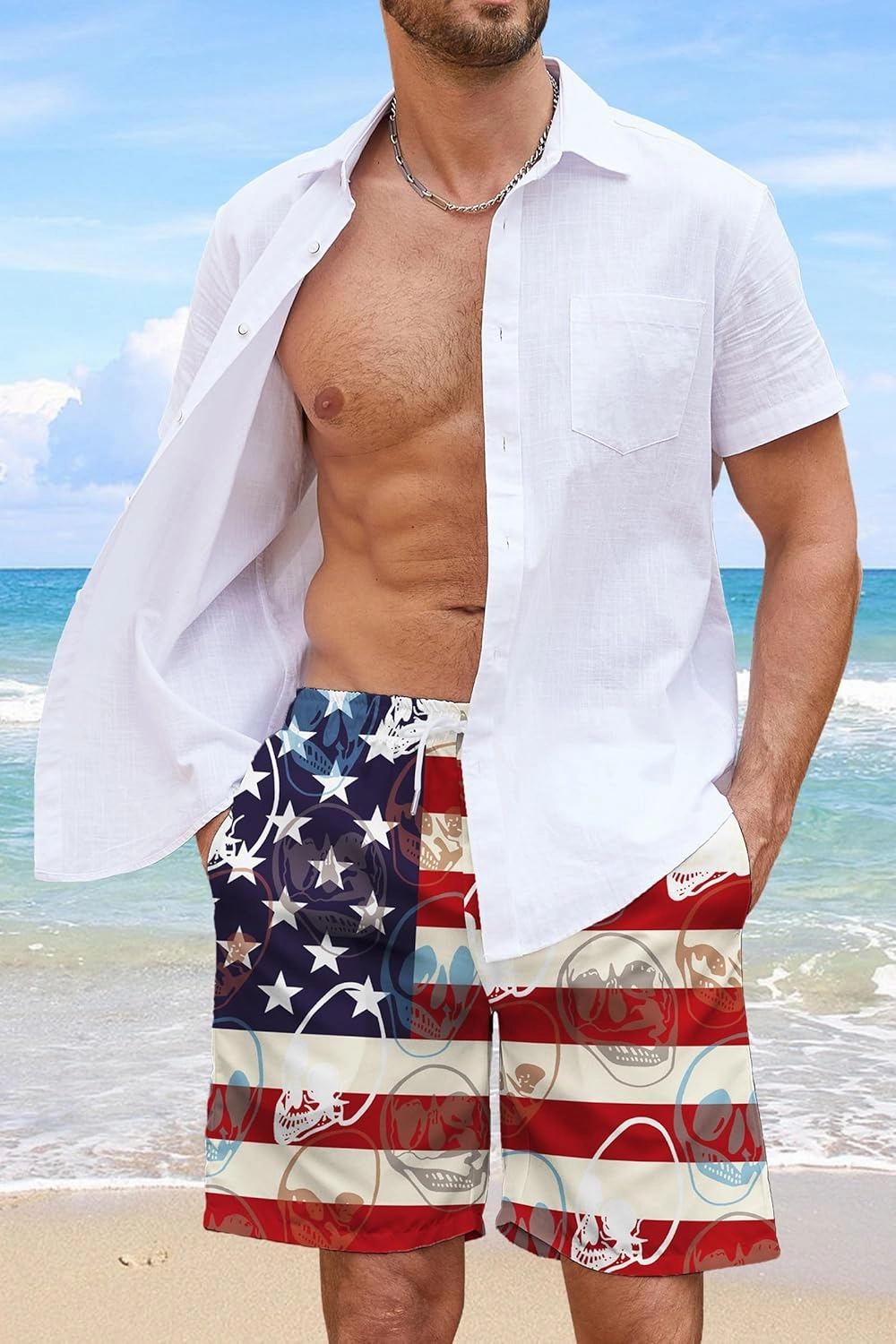 TMSD Mens Summer Beach Board Shorts Quick Dry Swim Trunks with Pockets