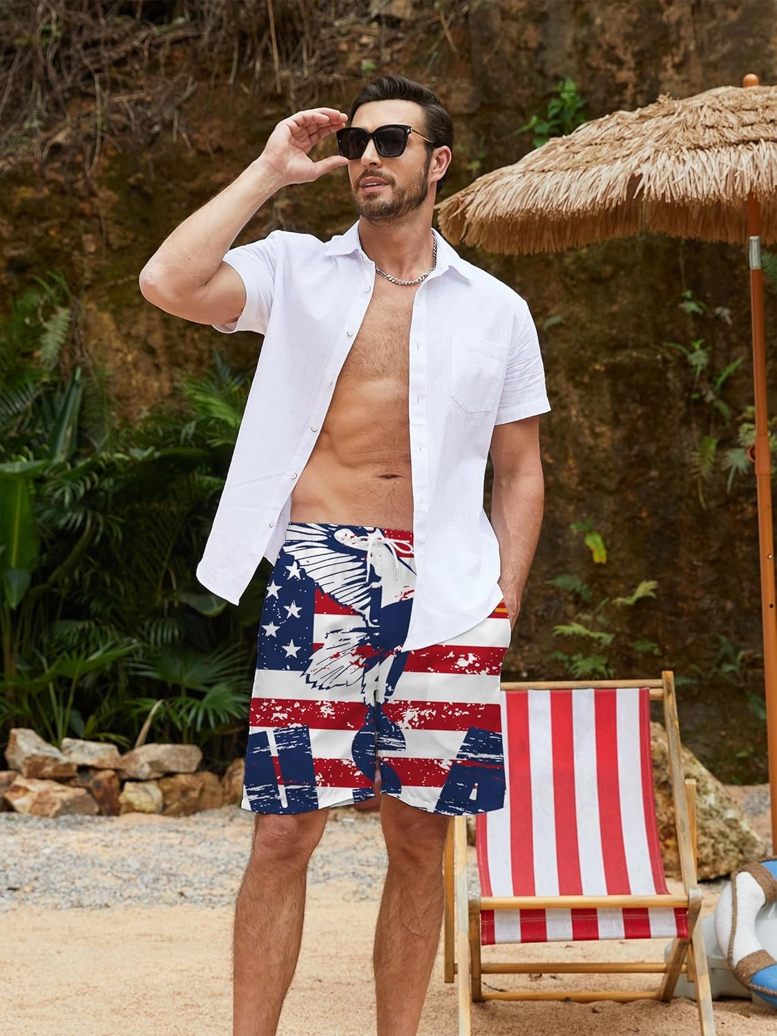 TMSD Mens Summer Beach Board Shorts Quick Dry Swim Trunks with Pockets
