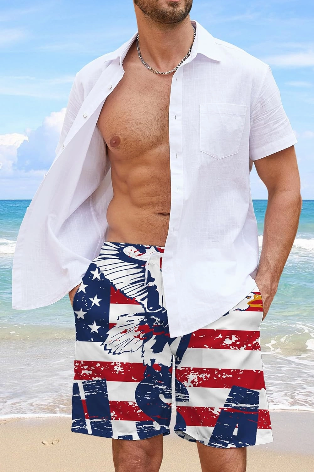 TMSD Mens Summer Beach Board Shorts Quick Dry Swim Trunks with Pockets